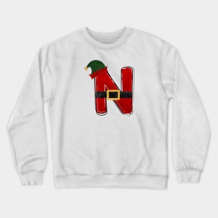 Letter N - Christmas Letter Crewneck Sweatshirt